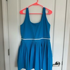 all in motion Bright blue active dress with White stripe